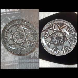 Crystal Ashtray Vintage Heavy Clear